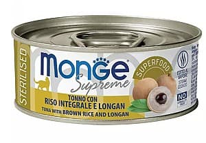 Hrană umedă pentru pisici Monge SUPREME STERILISED Tuna/Rice/Longan 80gr