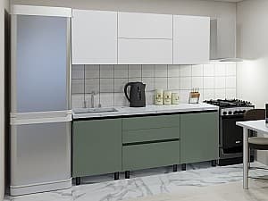 Set mobila bucatarie PS Gola-1 (Trendy Panel) 2 m White(Alb)/Relax Green(Verde)