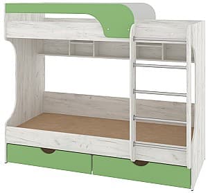 Детская кровать Pehotin Юнга Крафт(Белый)/Фисташка(Зеленый)