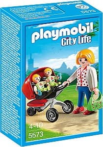 Set de jucarii Playmobil Mother with twin stroller (PM5573)