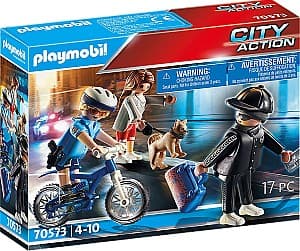 Set de jucarii Playmobil Police Bicycle with Thief (PM70573)