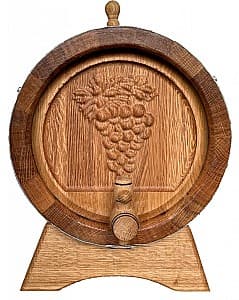 Деревянная бочка Карпаты Карпатский дуб 15л (3D дизайн виноградная лоза)