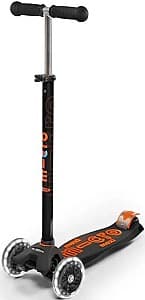 Trotineta Micro Maxi Deluxe LED Black Orange