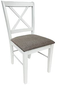 Деревянный стул Kroll 69 Белый/4C-Brown(Серо-Коричневый)