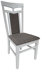 Деревянный стул Kroll Deepa-FL Белый/4C-Brown(Серо-Коричневый)