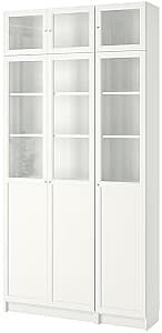 Dulap cu vitrina IKEA Billy/Oxberg sticla 120x30x237 Alb