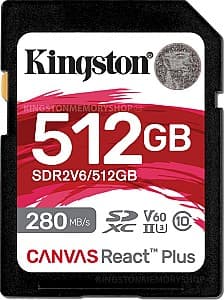 Карта памяти Kingston Canvas React Plus V60 512GB (SDR2V6/512GB)