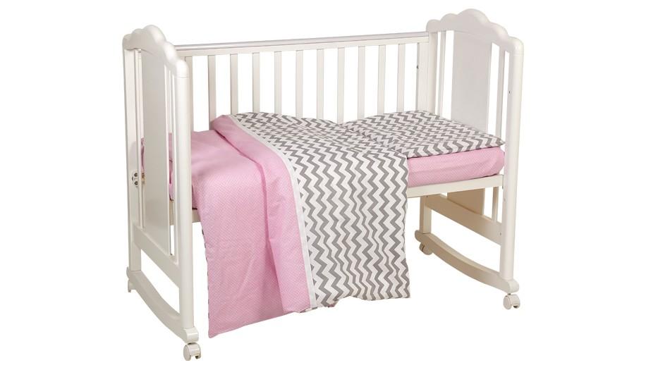 Постельное белье Polini Kids ZigZag 3 единицы Grey-Pink