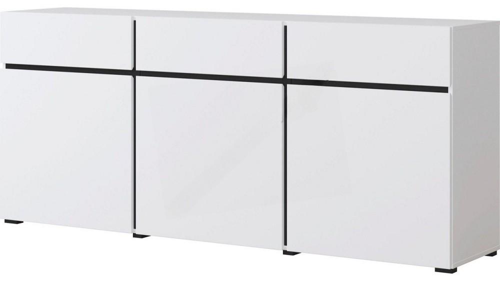 Comoda Helvetia Cross 3D3S 180x78 Alb/Negru