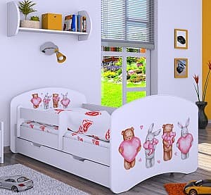 Детская кровать Happy Baby Animals with Hearts L04 с ящиком 80x160 Белый