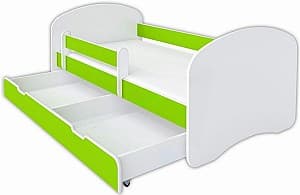 Детская кровать BellaLuni Happy 90x180 с ящиком/матрасом Белый/Зеленый