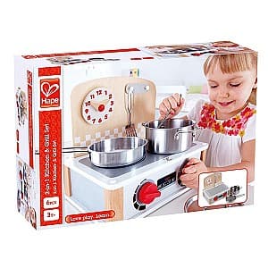 Набор игрушек Hape Set de bucătărie și grătar (2 în 1)