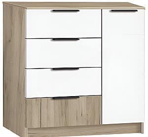 Comoda Modern Komfort 4+1S Stejar Craft Gri (Bej)/Alb