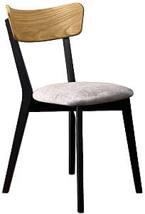 Деревянный стул MobiCasa Urbano Venge(Черный)/Natur Wax(Бежевый)/Vogue 14(Серый)
