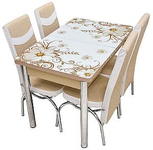Набор стол и стулья Kelebek ES-22 (4 стула)
