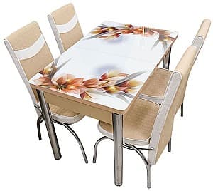 Набор стол и стулья Kelebek ES-24 (4 стула)