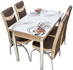 Набор стол и стулья Kelebek ES-27 (4 стула)