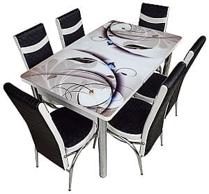 Набор стол и стулья Kelebek ES-01 (6 стульев)