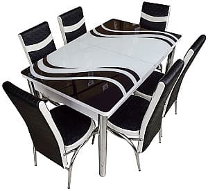Набор стол и стулья Kelebek ES-10 (6 стульев)
