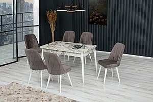 Набор стол и стулья Kelebek ES-620 (6 стульев)