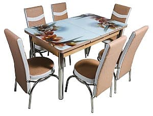 Набор стол и стулья Kelebek ES-04 (6 стульев)