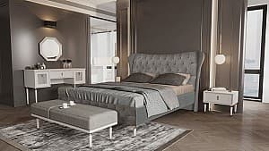 Кровать Dogtas LORENTA 160x200cm JASMIN Светло-серый бархат