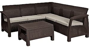 Set mobila de gradina Keter Corfu II Relax Set Brown(Maro)/Oat(Bej)