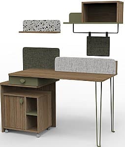 Офисный стол Dogtas GRETA 135cm Коричневый/Зеленый