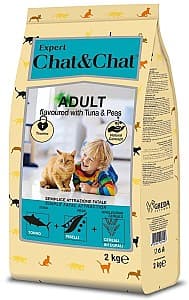 Нrană uscată pentru pisici Chat&Chat Adult Tuna&Peas 2kg