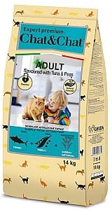 Нrană uscată pentru pisici Chat&Chat Adult Tuna&Peas 14kg