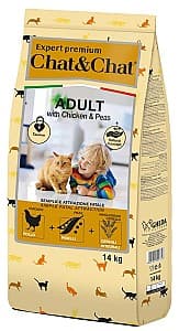 Hrana uscata pentru pisici Chat&Chat Adult Chicken&Peas 14kg