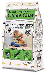 Нrană uscată pentru pisici Chat&Chat Adult Sterilized White Meat Poulty 2kg