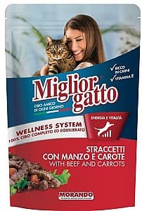 Hrană umedă pentru pisici Morando cu vita si morcov 100g