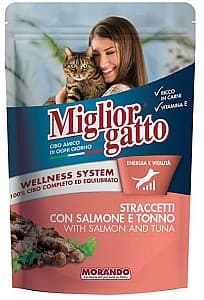 Hrană umedă pentru pisici Morando cu ton si somon 100g