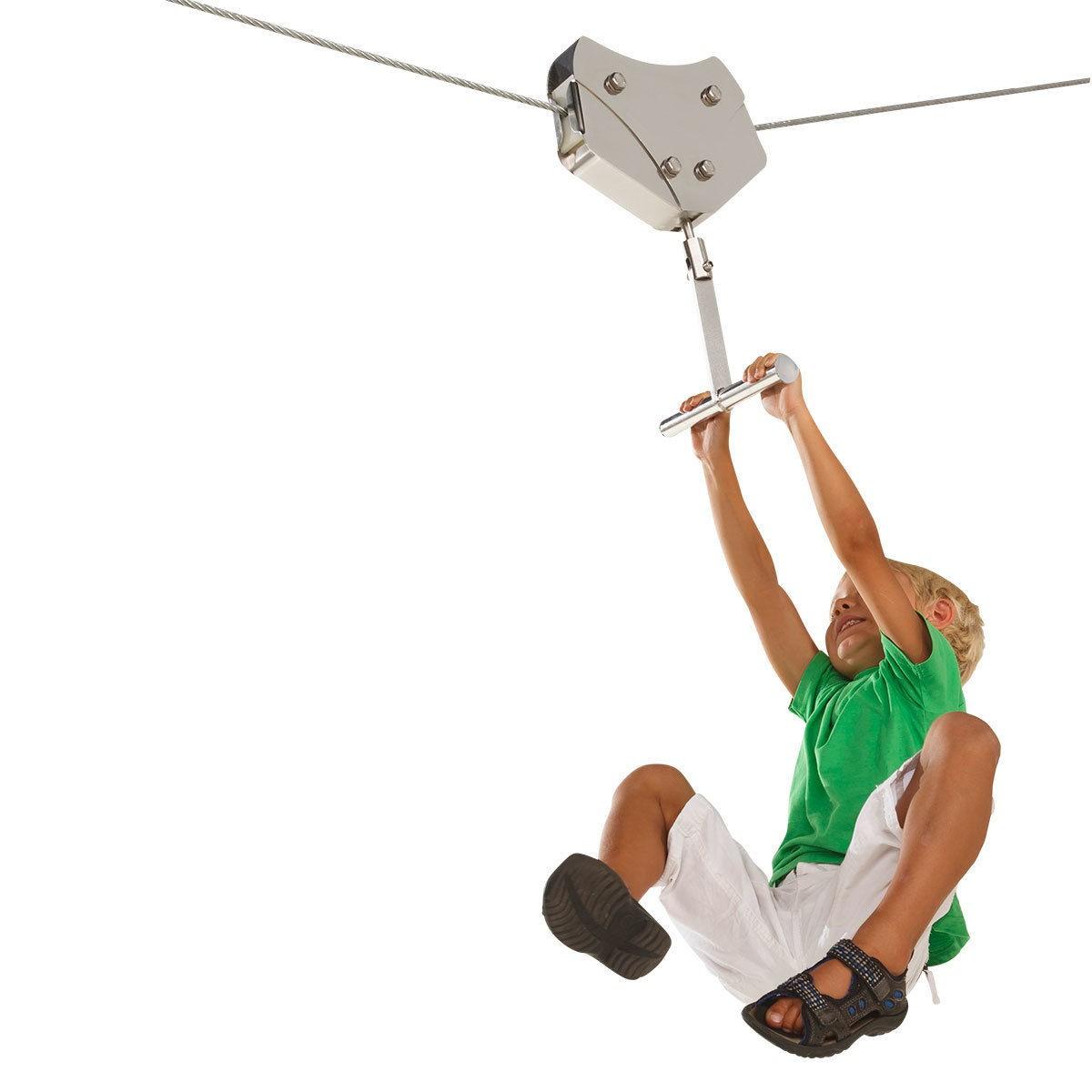 Set pentru joaca PlayPark Set Tiroliana profesionala din otel inoxidabil PROFI