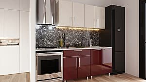 Кухонный гарнитур PS Мини (High Gloss) 1.6m Bianco/Bordo