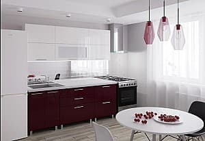 Set bucatarie PS Blum (High Gloss) 2.0 m White/Bordo