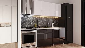 Set mobila bucatarie PS Mini (High Gloss) 1.6 m White/Black