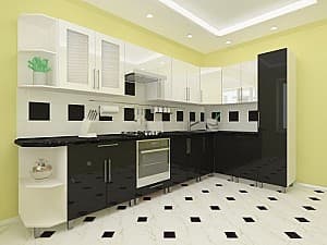 Set mobila bucatarie PS Ana 3.4x1.7m Black/White