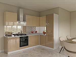 Set mobila bucatarie Confort-NV Royal Gloss 2.6x1.7 m Light Ivory / Grey Beige