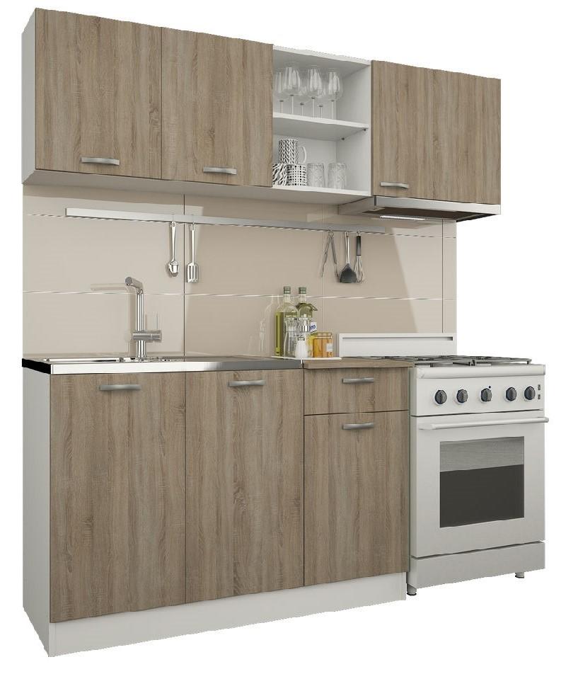 Set mobila bucatarie Haaus L 1.8m White/Dark Sonoma Oak