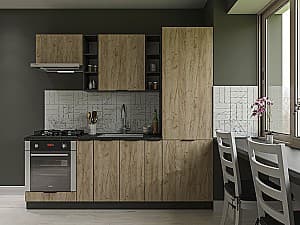 Set mobila bucatarie Confort-NV Craft 2.2 m Grey Kraft Oak