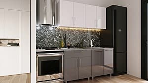 Set mobila bucatarie PS Mini (High Gloss) 1.6 m White/Grey