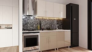 Set mobila bucatarie PS Mini (High Gloss) 1.6 m Bianco/Cappuccino