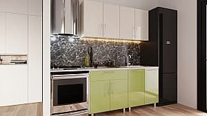 Set mobila bucatarie PS Mini (High Gloss) 1.6 m Bianco/Green