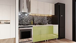 Set bucatarie PS Mini (High Gloss) 1.6 m Bianco/Green