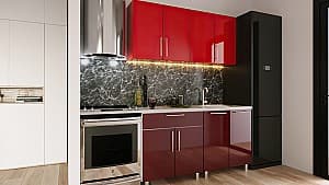 Set mobila bucatarie PS Mini (High Gloss) 1.6 m Red/Bordo