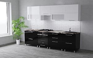 Set mobila bucatarie PS Blum (High Gloss) 2.8 m White/Black