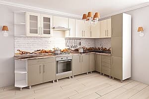 Set mobila bucatarie PS 3.4x1.7 m Bianco Matt/Cappuccino
