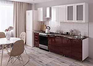 Set mobila bucatarie PS Lena 2 m High Gloss Bordo/White